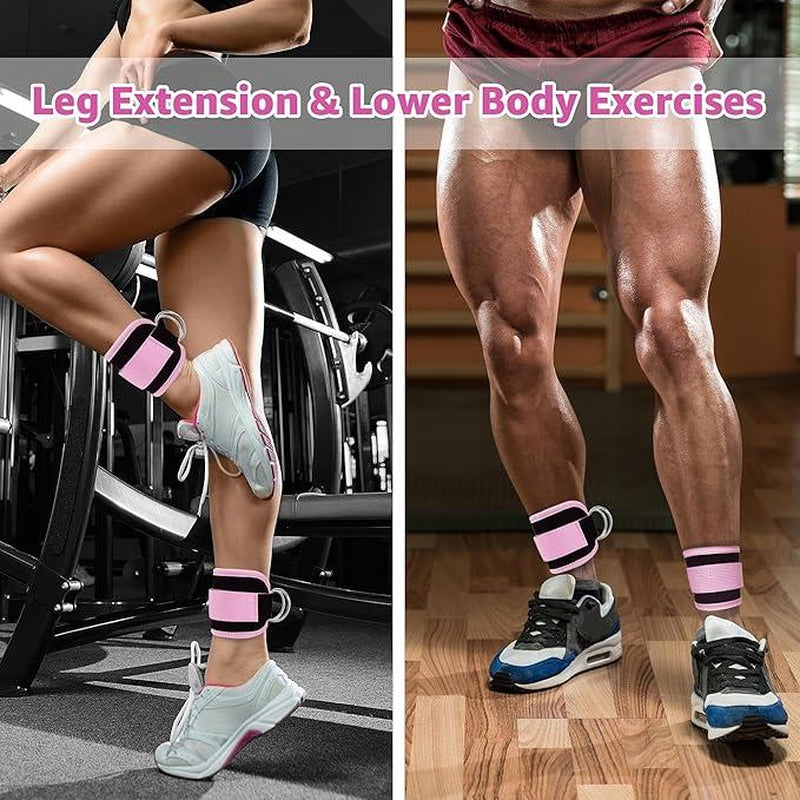 Ankle Strap for Cable Machine,Ankle Cuff for Kickbacks, Booty Hip Abductors,Glute Workouts, Leg Extensions, Curls for Men and Women, Adjustable with Double D-Rings Gymnastics Equipment Gym Floor Mats