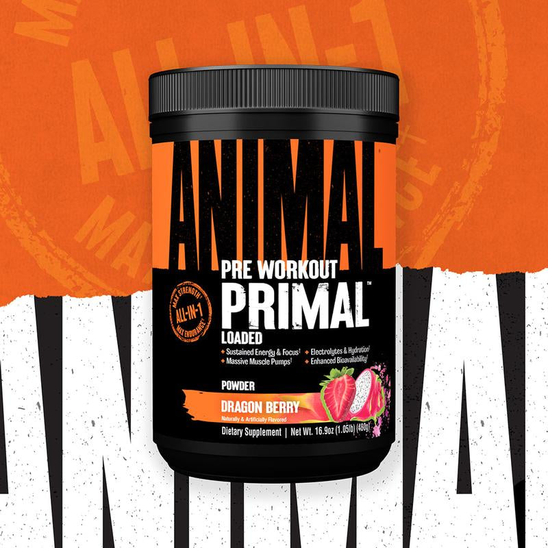 Animal Primal Preworkout - Ultimate Pre-Workout Powder Sports Nutrition Supplement for Optimum Fitness and Performance - 6 Great Flavors 30 Servings.