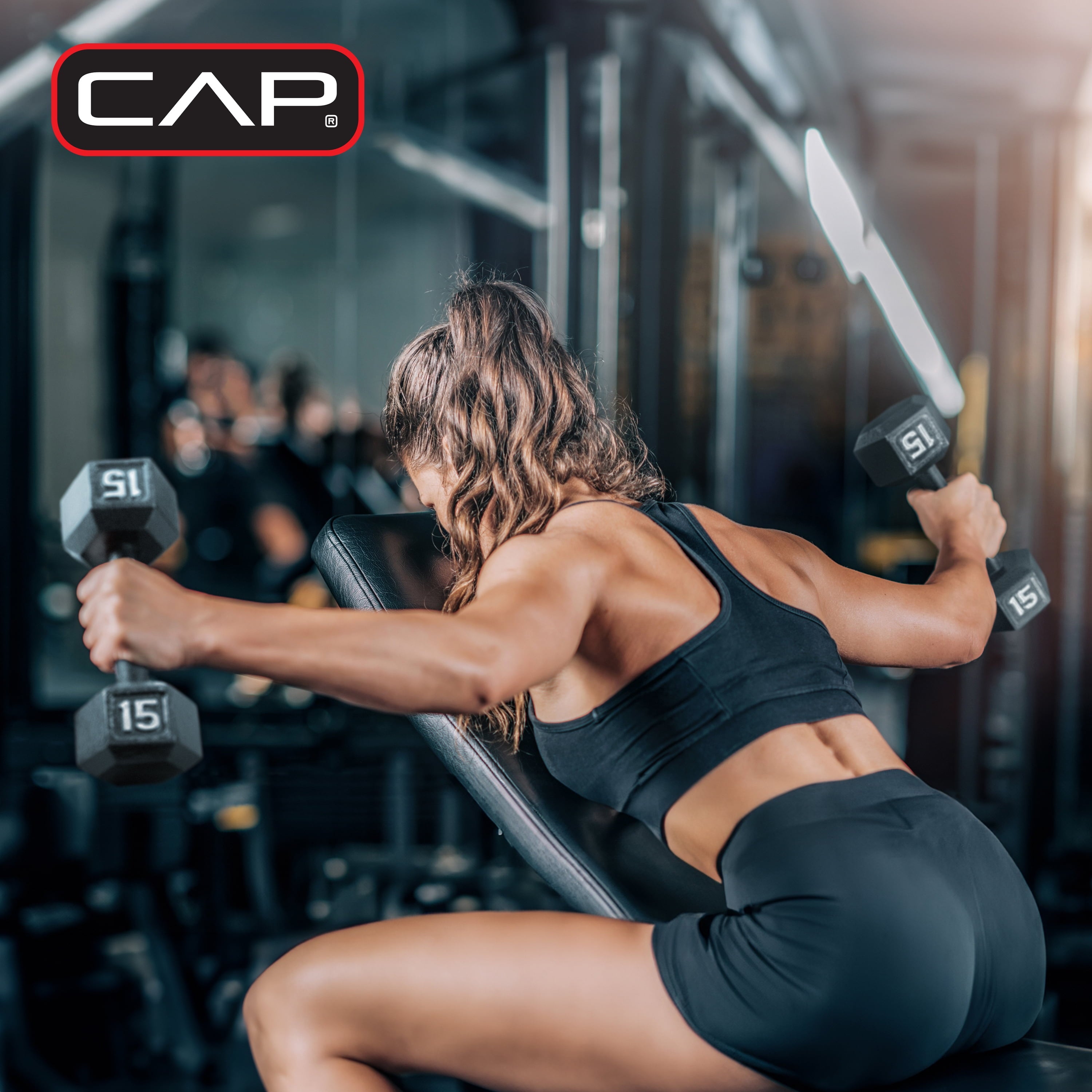 Barbell 100 Lb Cast Iron Hex Dumbbell Weight Set with Rack, Black