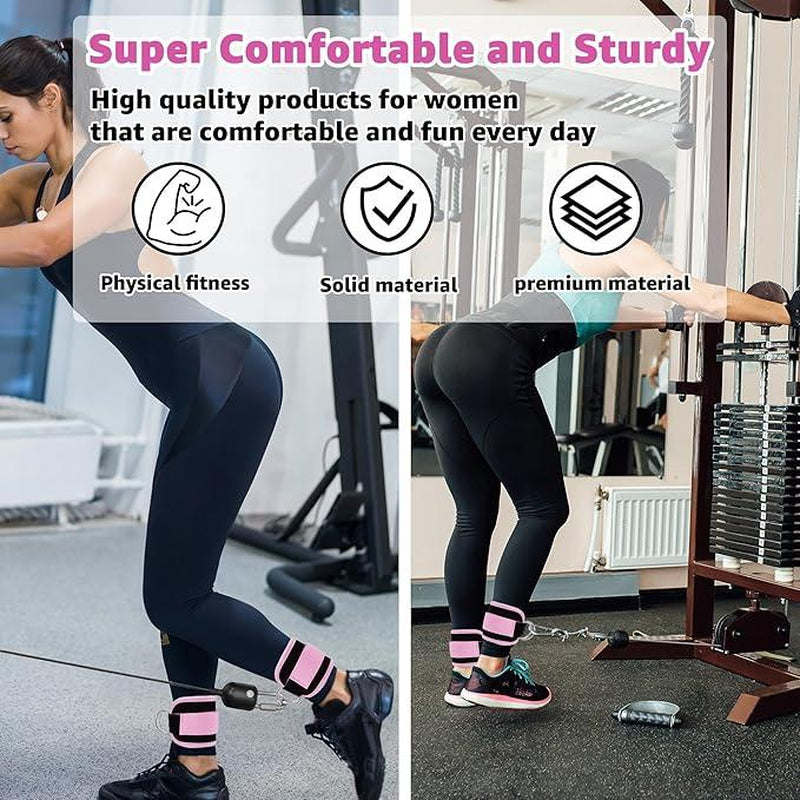 Ankle Strap for Cable Machine,Ankle Cuff for Kickbacks, Booty Hip Abductors,Glute Workouts, Leg Extensions, Curls for Men and Women, Adjustable with Double D-Rings Gymnastics Equipment Gym Floor Mats