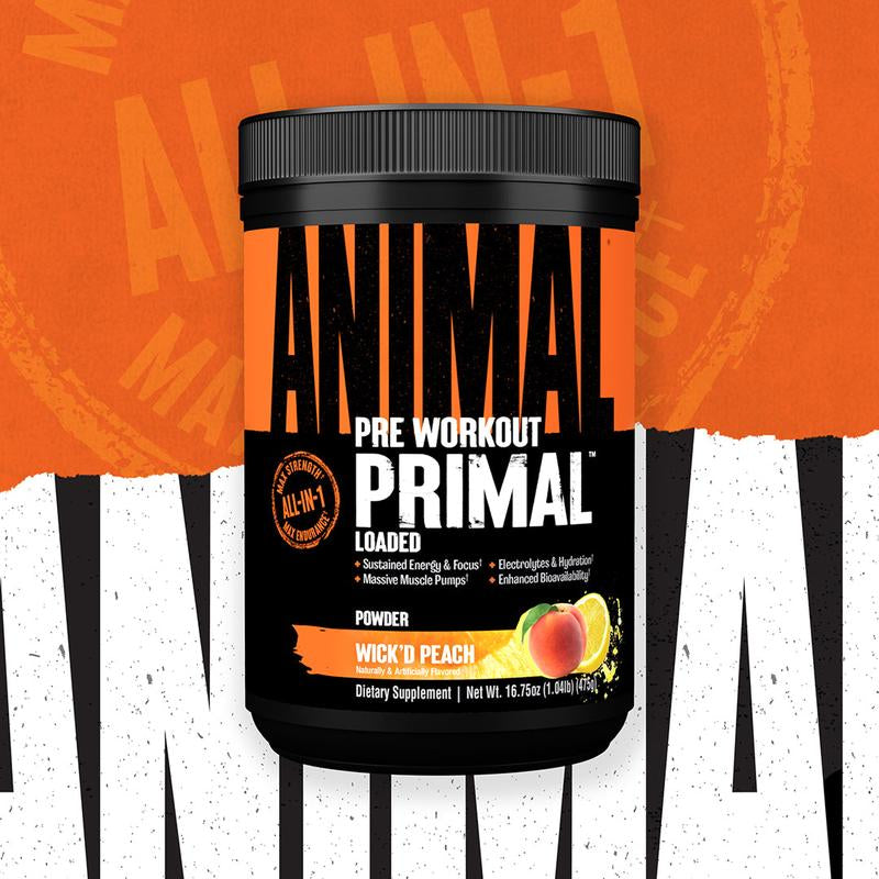 Animal Primal Preworkout - Ultimate Pre-Workout Powder Sports Nutrition Supplement for Optimum Fitness and Performance - 6 Great Flavors 30 Servings.
